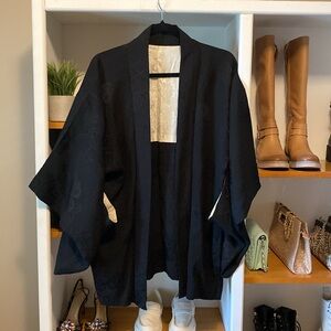 Vintage black silk kimino - fits small or medium.Like new.